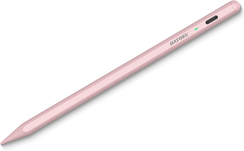 HATOKU Stylus Pen for iPad 2018-2025: 15 Mins Fast Charging Pencil 1 Generation with Tilt Sensitivity Palm Rejection - Work for iPad Air 3 4 5 M2 M3- Pro 11" 12.9" M4 - Mini 5 6 - iPad 6 7 8 9 10 11 (Pink) - Image 1